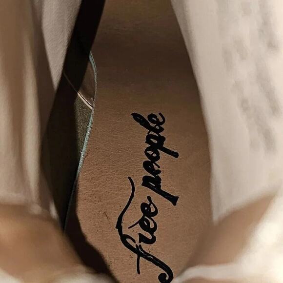 NEW Free People Double Stack Platform Boot Women EU 39.5 Bone Ivory Leather Heel - Picture 11 of 14